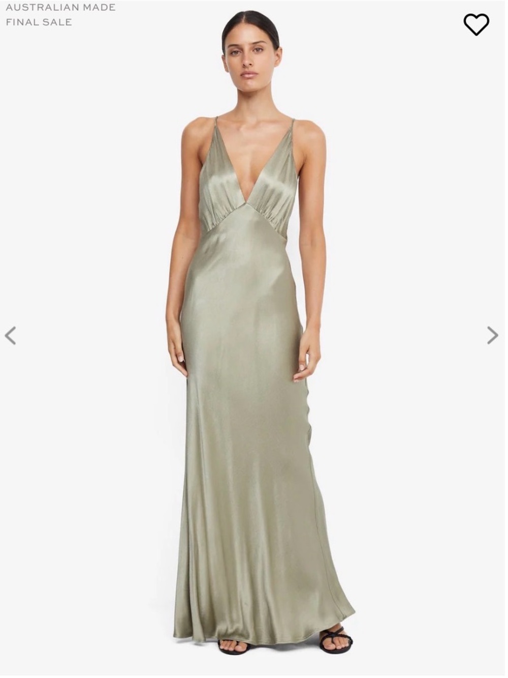 bec + bridge Sage Green Satin Maxi Dress